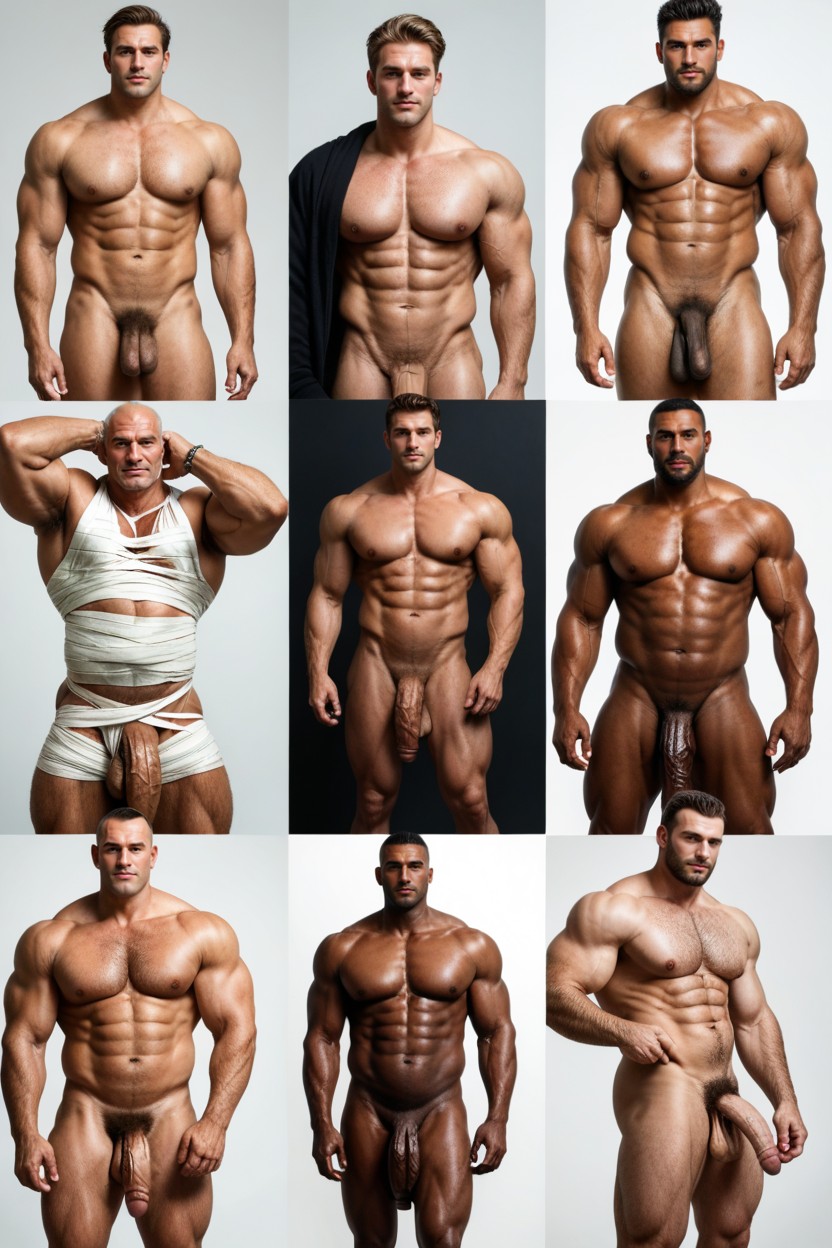 Fresh Haired Look, Bondage Style, Hiper Pénis Impossivelmente Longo Pornografia gay com IA