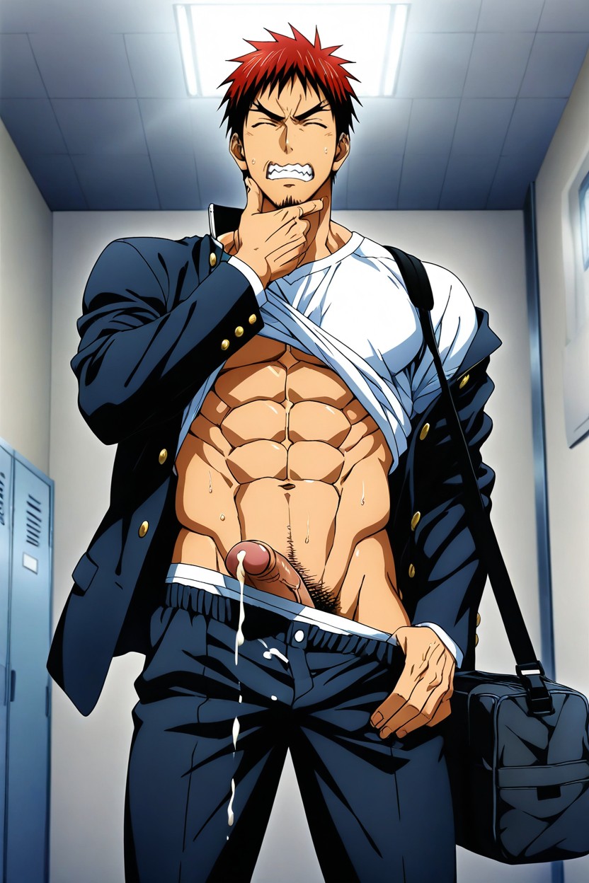 Sharp Jawline, Orgasm Climax, Kagami Taiga AI同性戀黃片