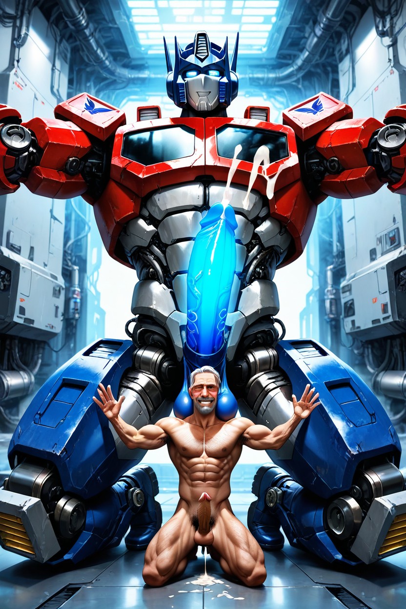 Robotic Penis, Handsome, Cock Erect AI Gay Porn