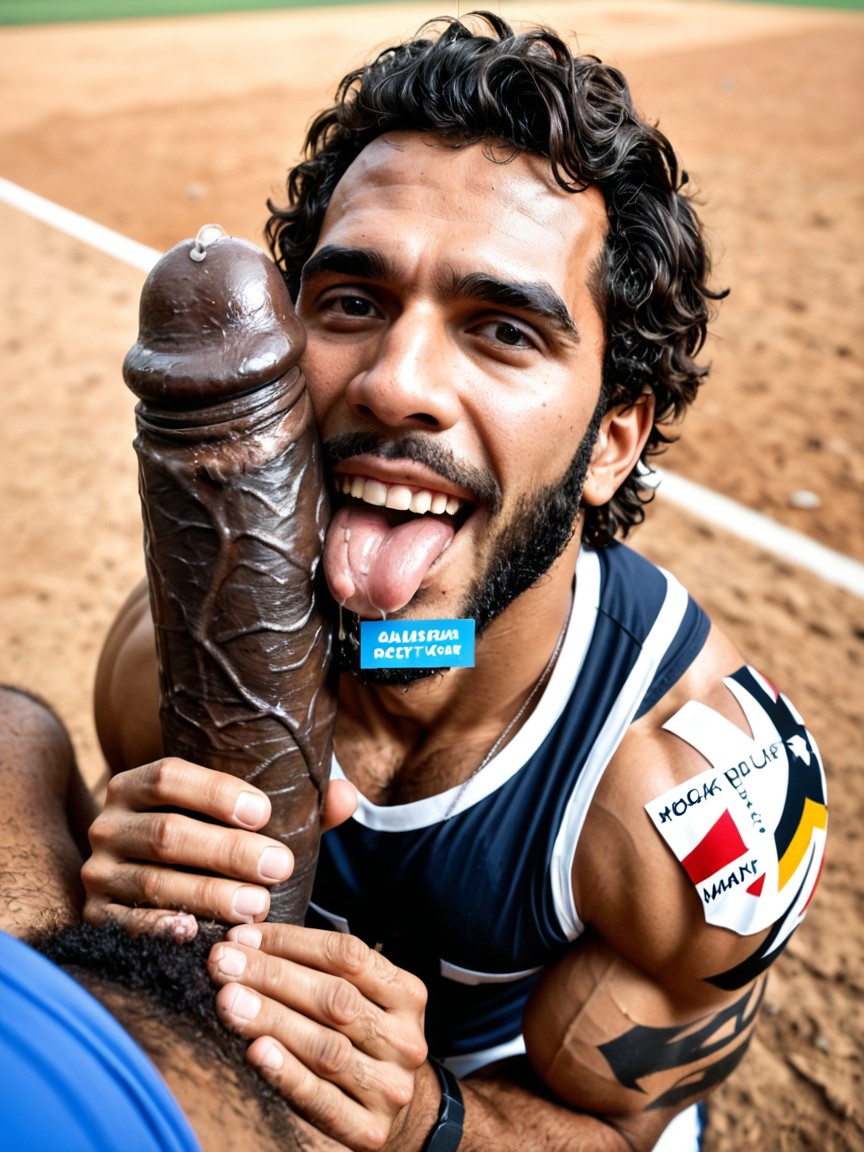 Bearded Muscular Latino Gives Blowjob, Surreal Impossible Anatomy, Male Face Porno IA Gay