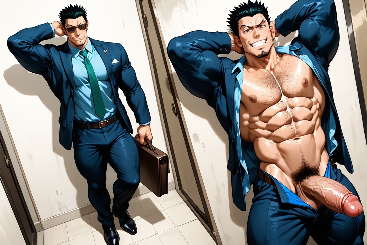 Girthy Erect Cock, Excessive Chest Hair, Man Porno IA Gay