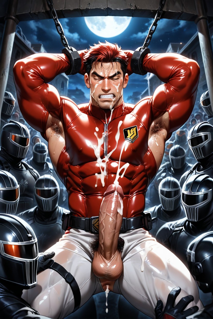 And The Men Around Him Also Ejaculate, 夜, 赤毛 ゲイAIポルノ