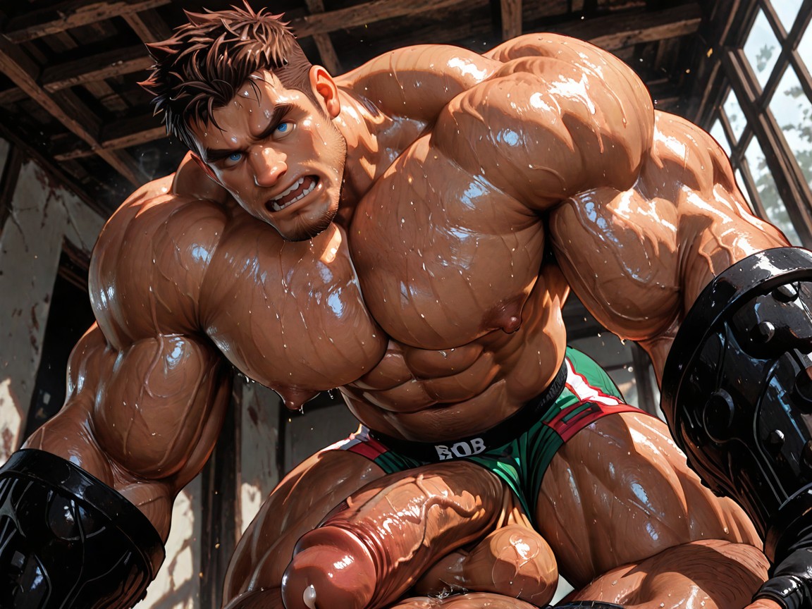 Frat, Huge Muscular Body, Highly Detailed ゲイAIポルノ