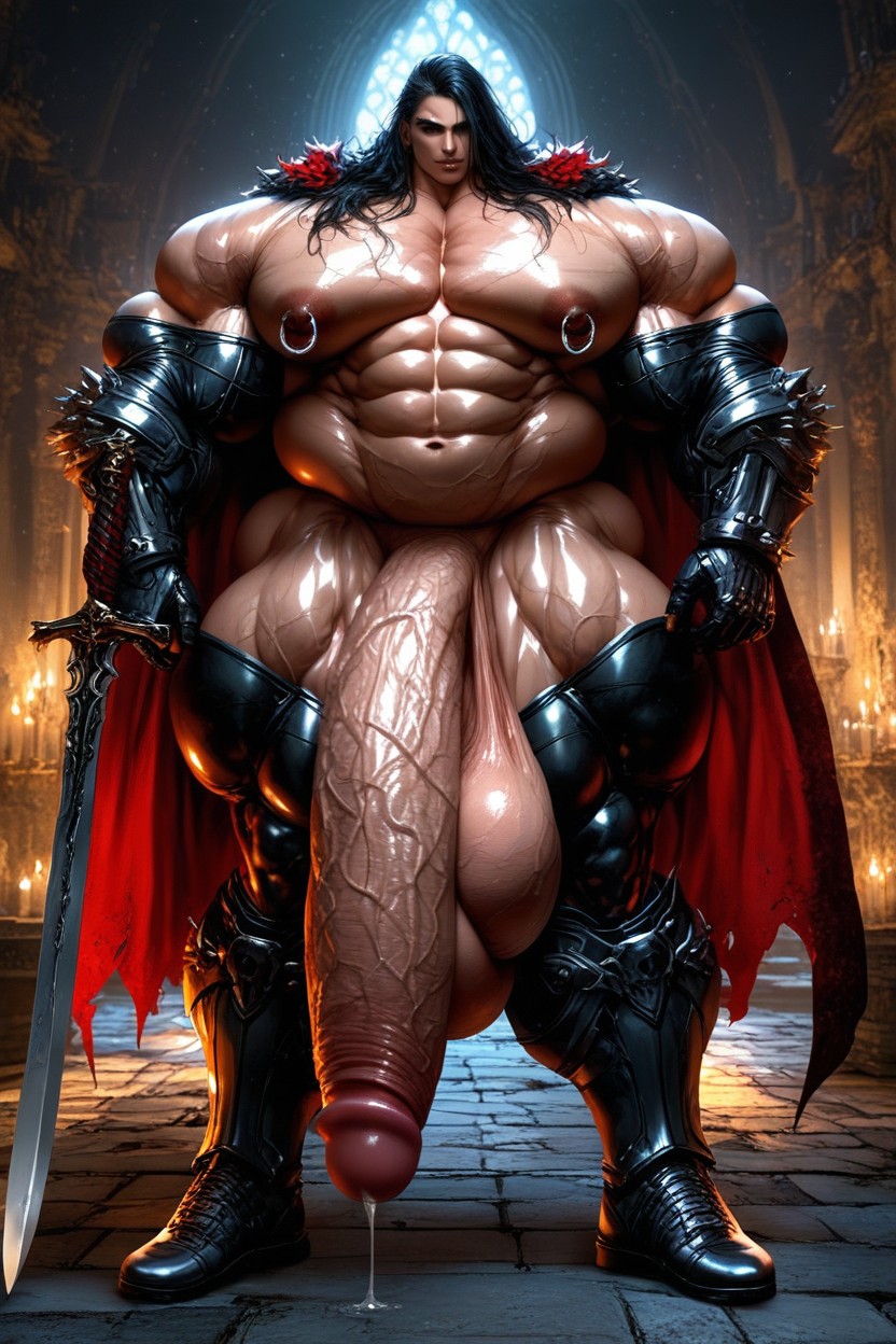 Fantasy Castle Setting, Thick Thighs, Nipple Rings ゲイAIポルノ