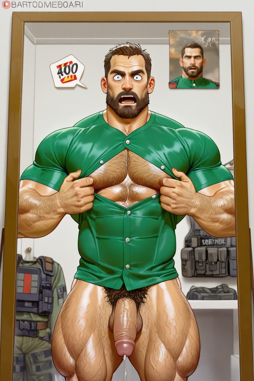 Extreme Size Disparity Chris Redfield From Resident Evil, Hairy Chest, Body Hair 게이 AI 포르노