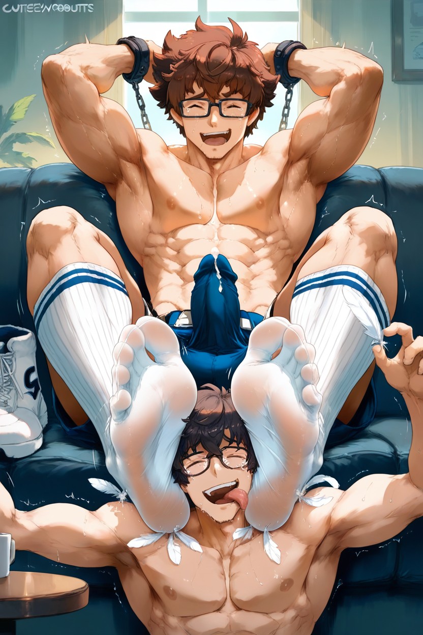 Tickling Penis, Cum, Shirtless Porno IA Gay
