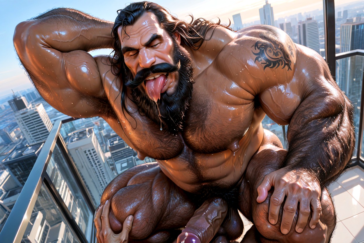 Hyper Hairy Forearms, Hyper Furry Legs, 피곤한 얼굴 게이 AI 포르노