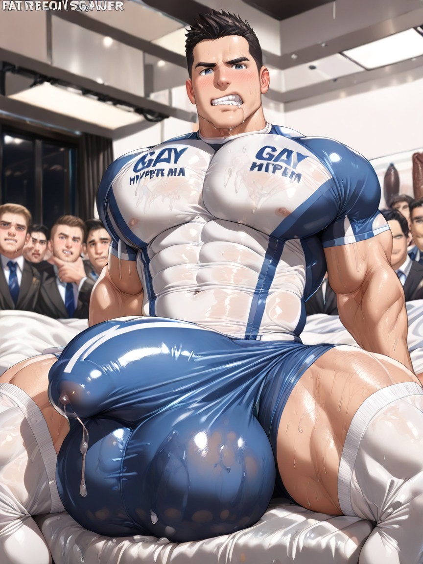 Hyper Gigantic Fully Erect Thick Bulge Bigger Than Leg, Angular Features, Gigantic Fully Erect Cock Bulge ゲイAIポルノ