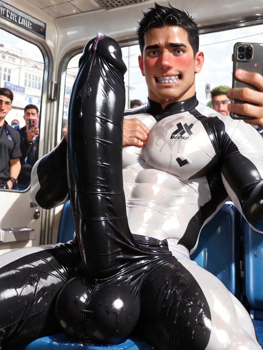Hands Fondling Massive Balls, Giant Balls Bulge, Fully Upright Upward Boner ゲイAIポルノ