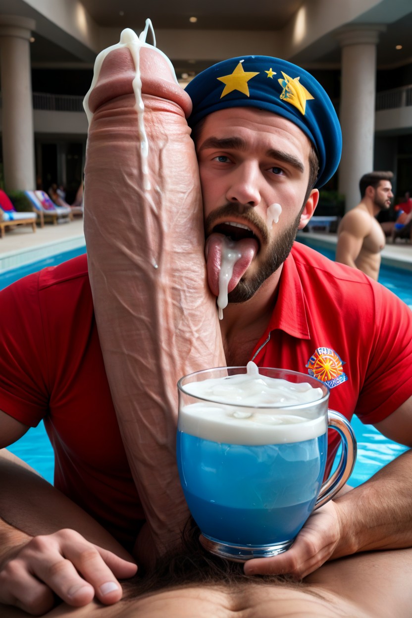 Cum On Tongue, Square Jaw, Cum On Tongue Pornografia gay com IA