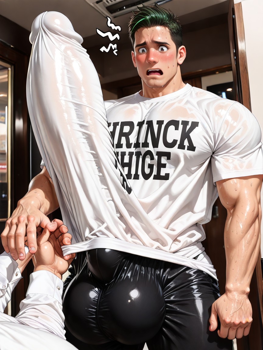 Trying To Hide Cock In Shirt, Awkward, Gay Porno IA Gay