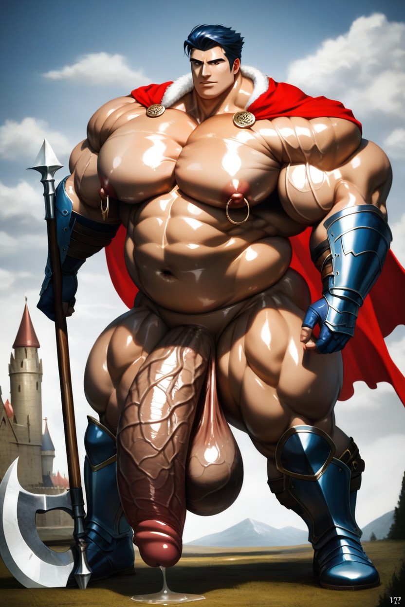 Mittlerer Po, Extremely Fat, Medieval Fantasy Armor KI Schwulenporno