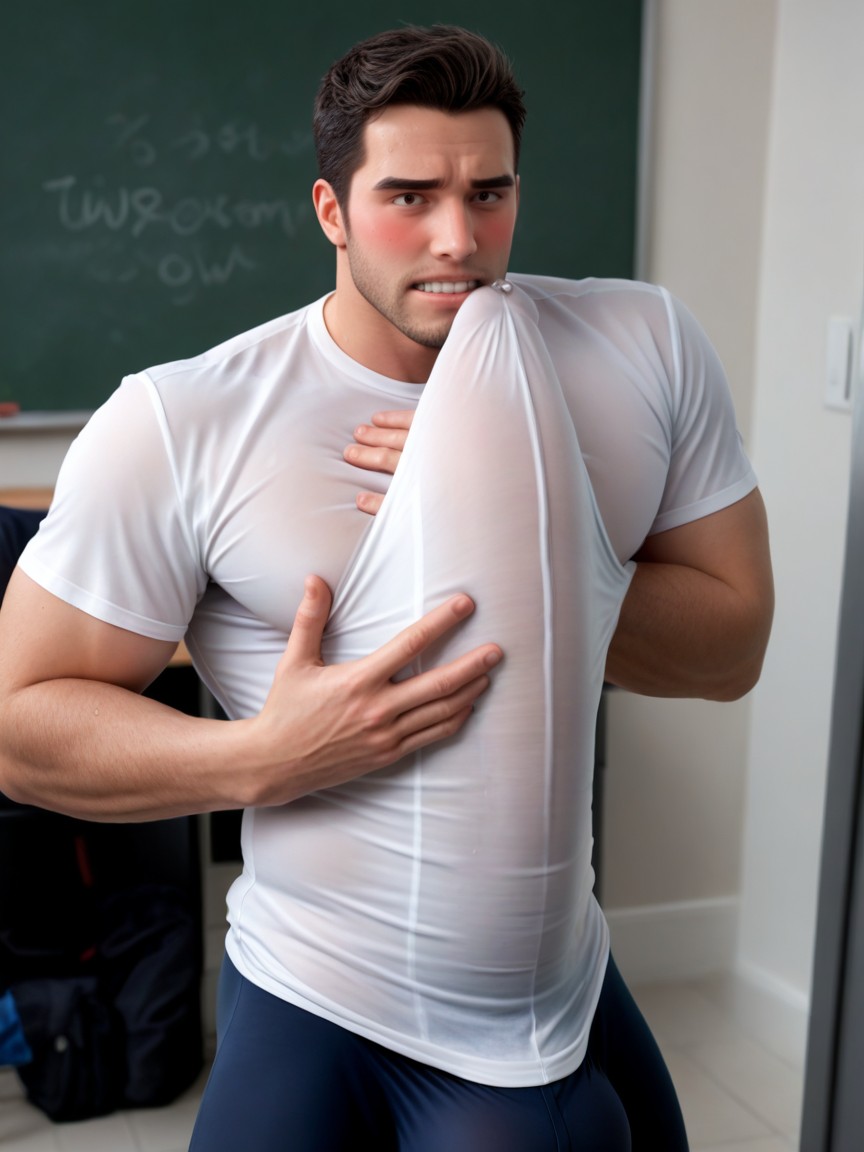 Embarrassed, Square Jaw, Selfsuck Porno IA Gay