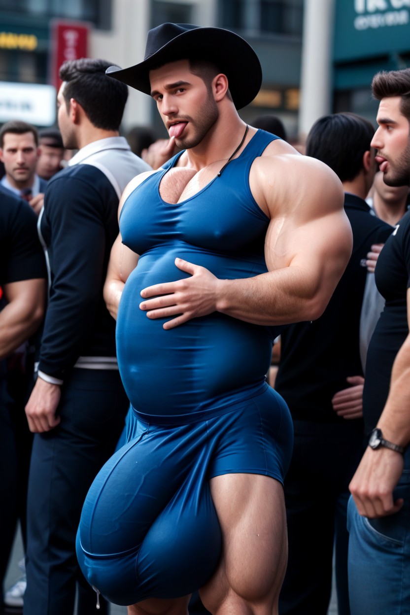 Men Party, Glans Near Chin, Angular Features Porno IA Gay