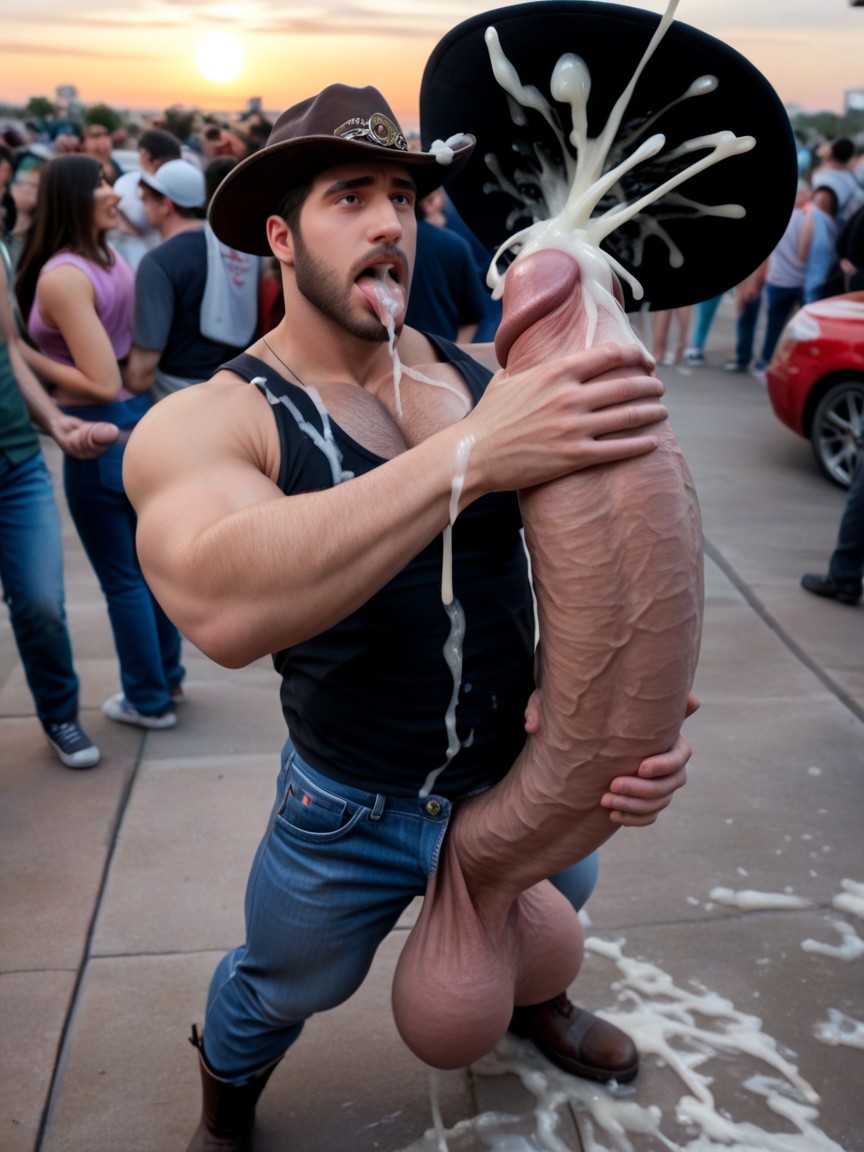 Hyper Excess Facial Cum, Ahegao, Male Only Porno IA Gay