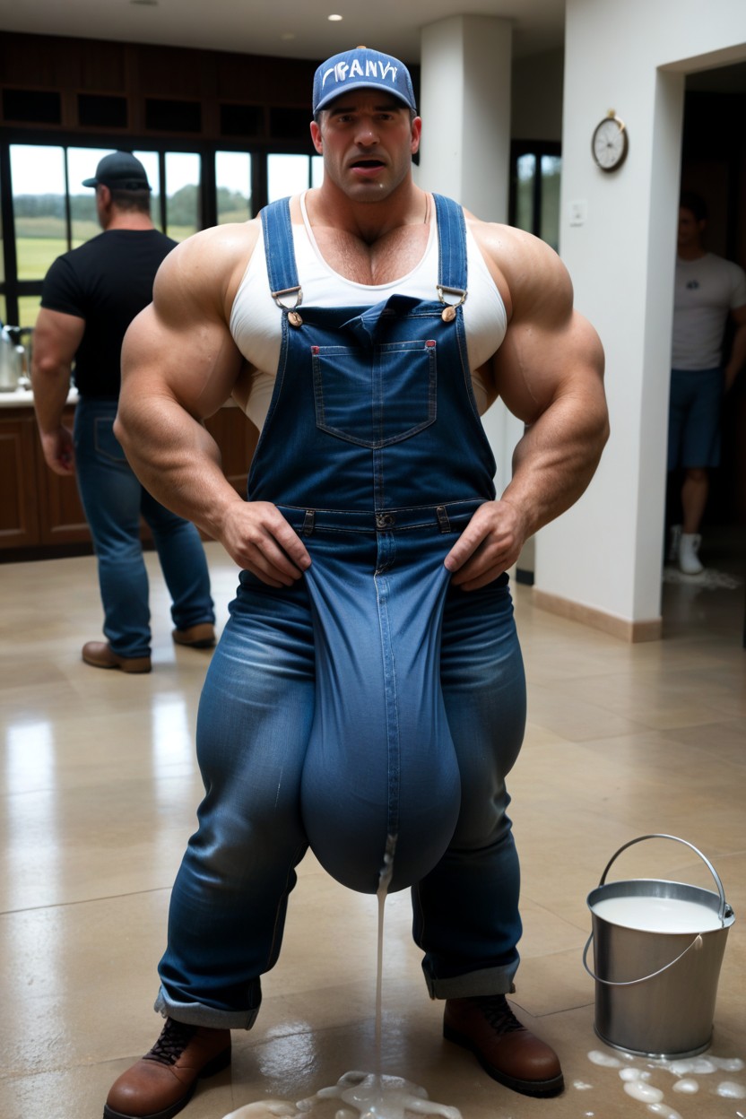 Milk Jug In Background, Precum Leak Fabric At Tip, Caught Porno IA Gay