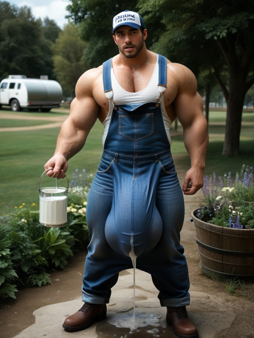 Wet Bulge Glans Tip Near Chin, Ranch, Voyeur ゲイAIポルノ