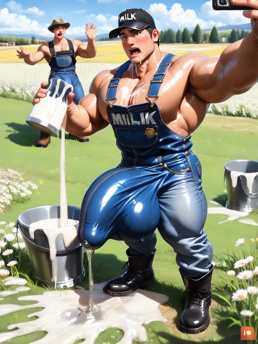 Hyper Erect Cock Outline Across Chest, Wet Bulge Glans Tip Near Chin, Hyper Erect Cock Outline Across Chest Porno IA Gay