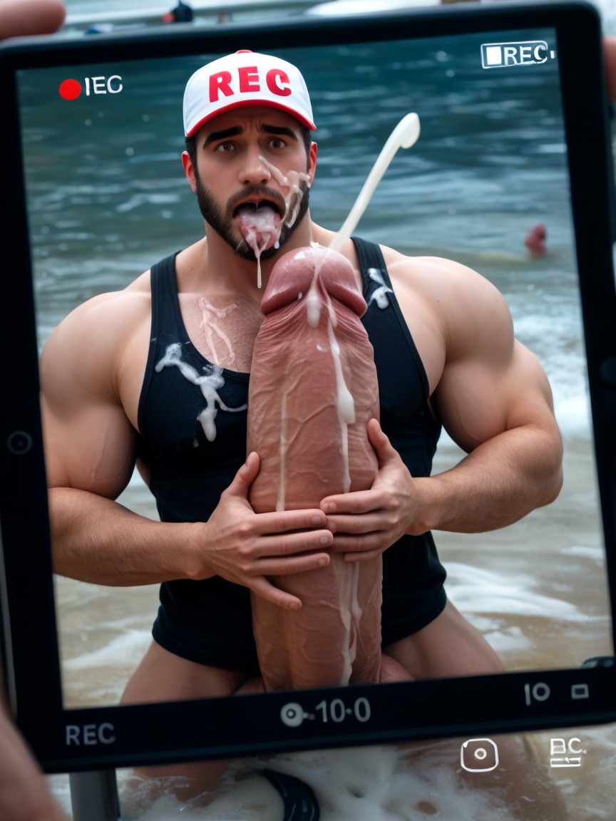 On Camera, Cum All Over Face And Chest, Nervous Porno IA Gay