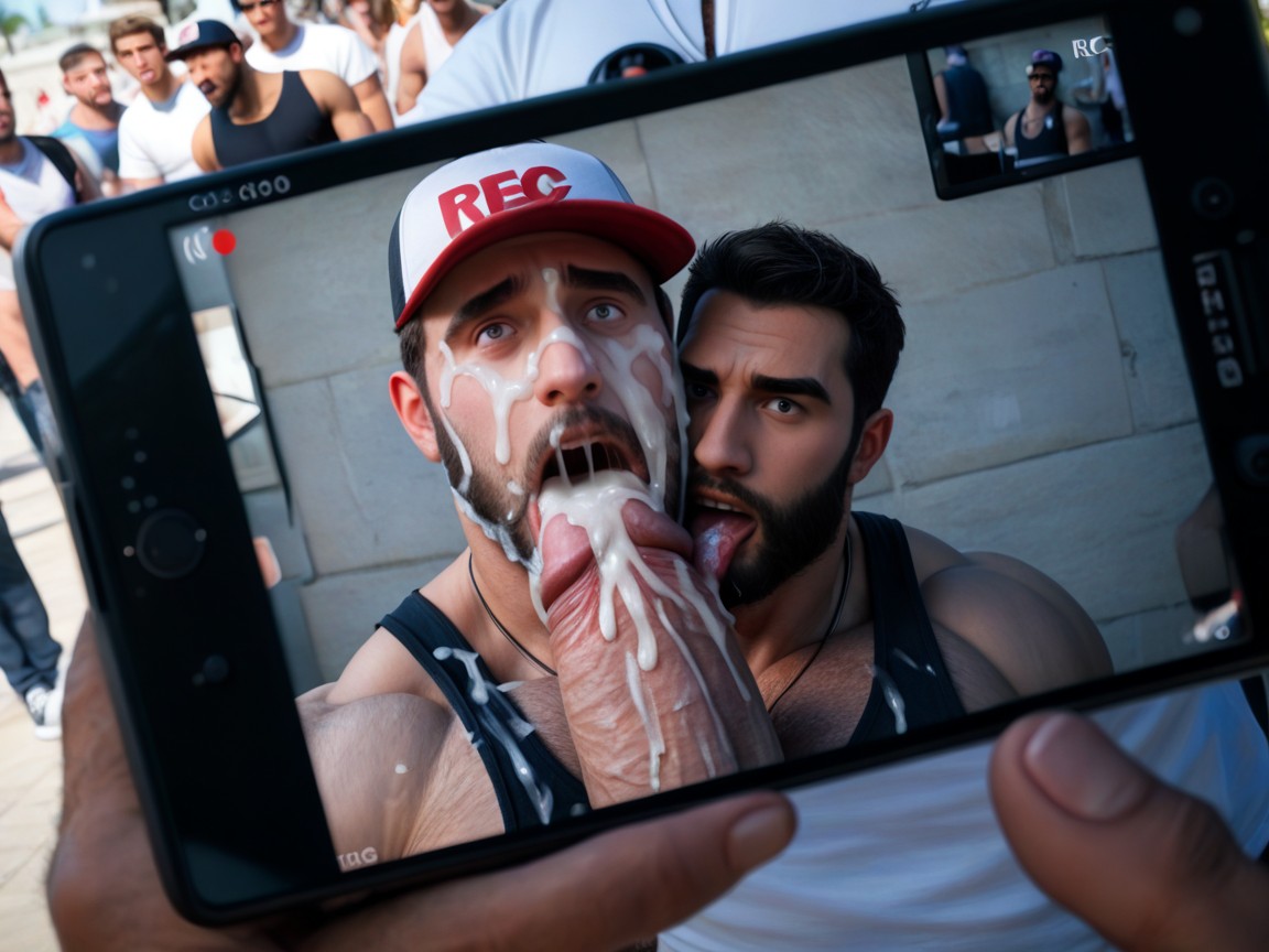 Full Body Visible, Caught On Camera, Hugging Own Cock Porno IA Gay