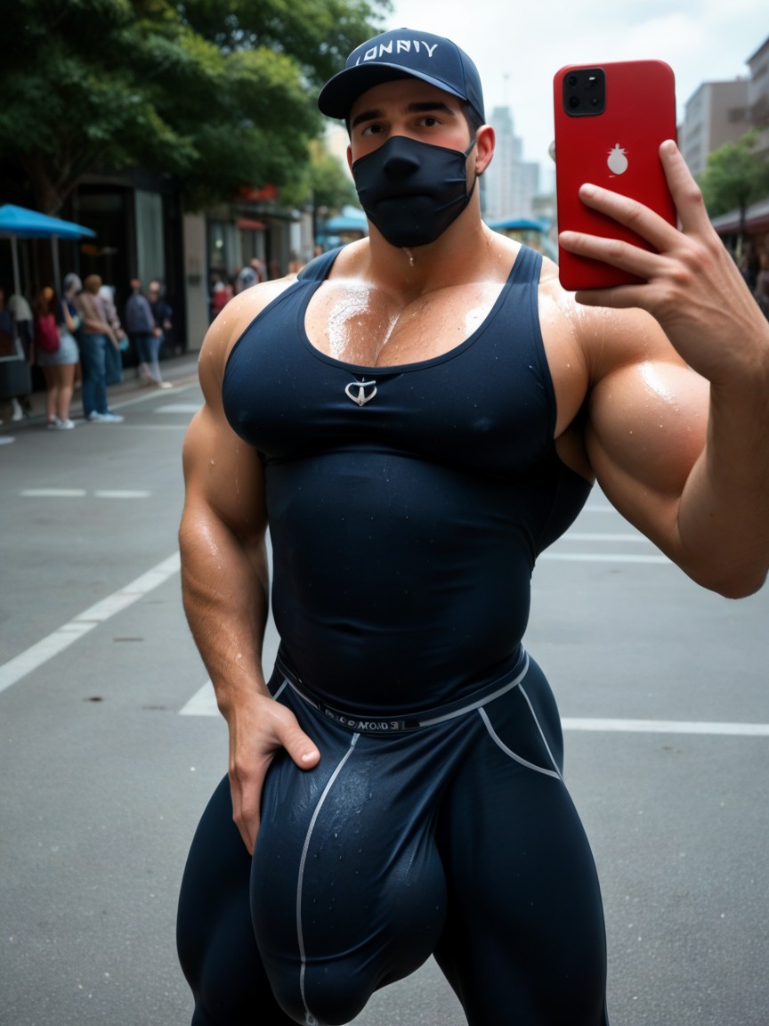 Public, Square Jaw, Extremely Erect Hyper Upward Curved Cock AI同性戀黃片