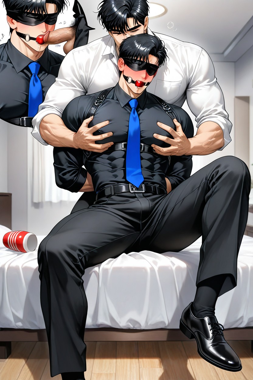 Blindfolded And Ball Gag Only Apply To People Who Is, In The Bed Room, Stay On The Bed Porno IA Gay