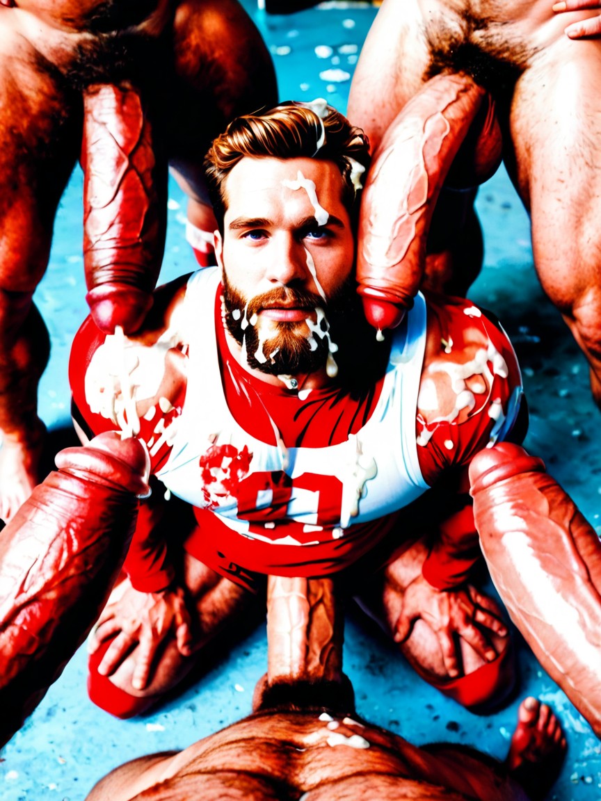 Handsome, Gay, Handsome Ginger Man With Bearded Masculine Face Porno IA Gay