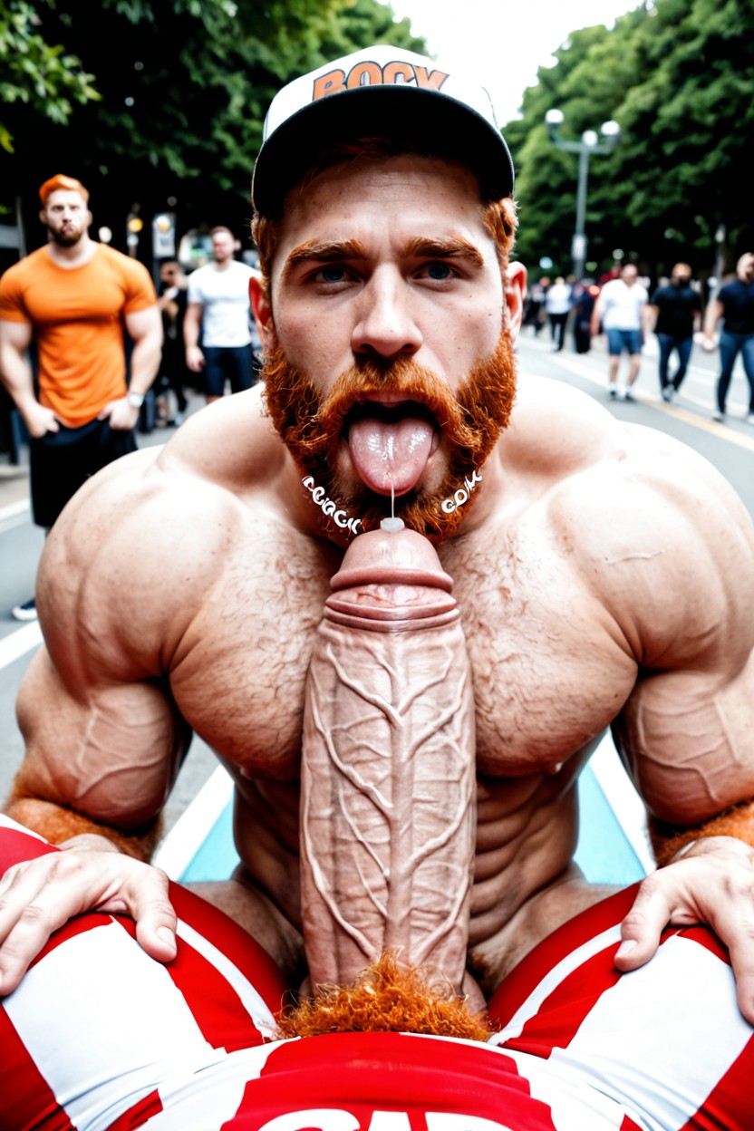 Square Jaw, Ultra Close-up Hypercock Focus, Hyper Long And Thick Dick Porno IA Gay