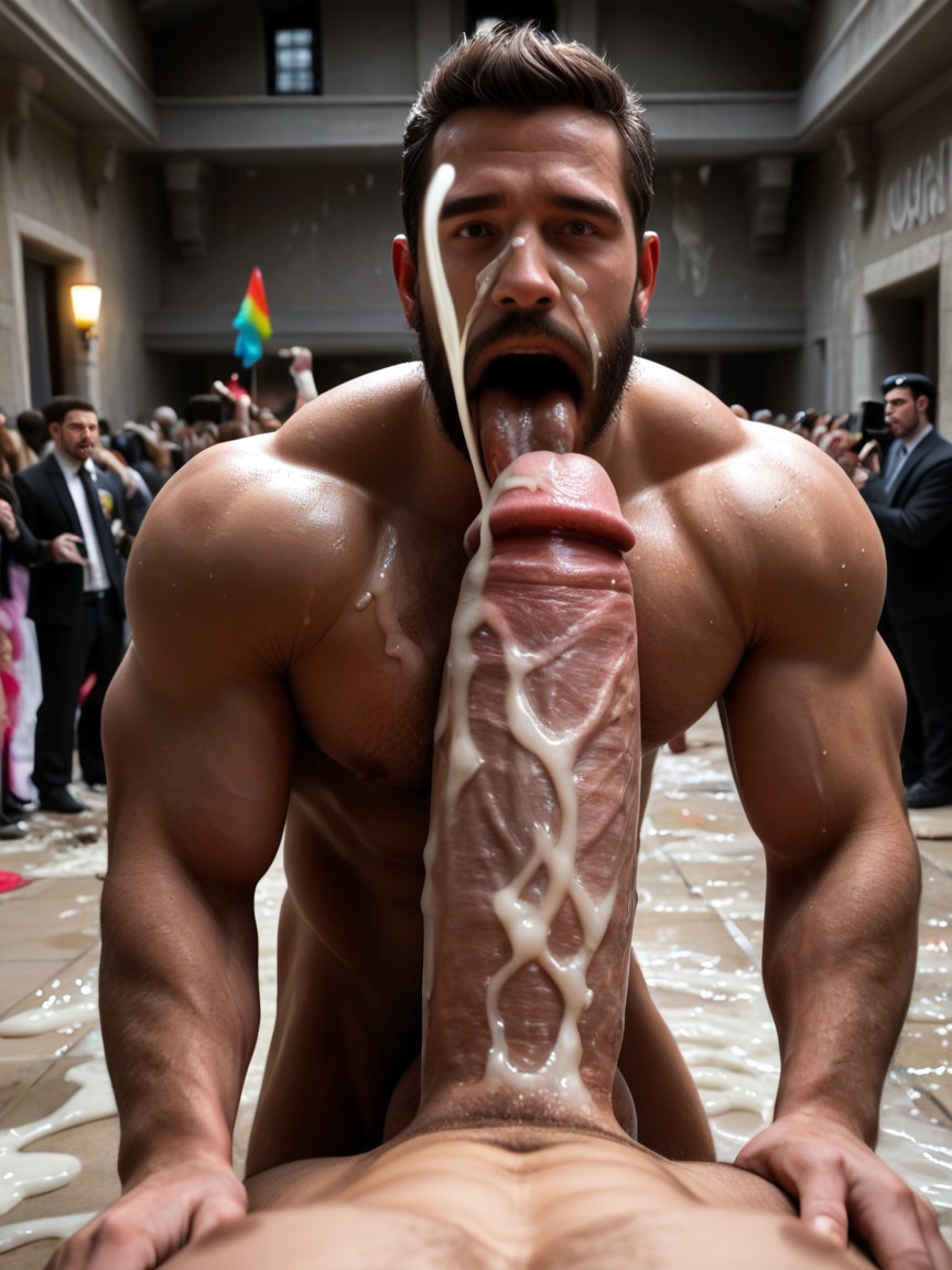 Concerned, Square Jaw, Detailed Porno IA Gay