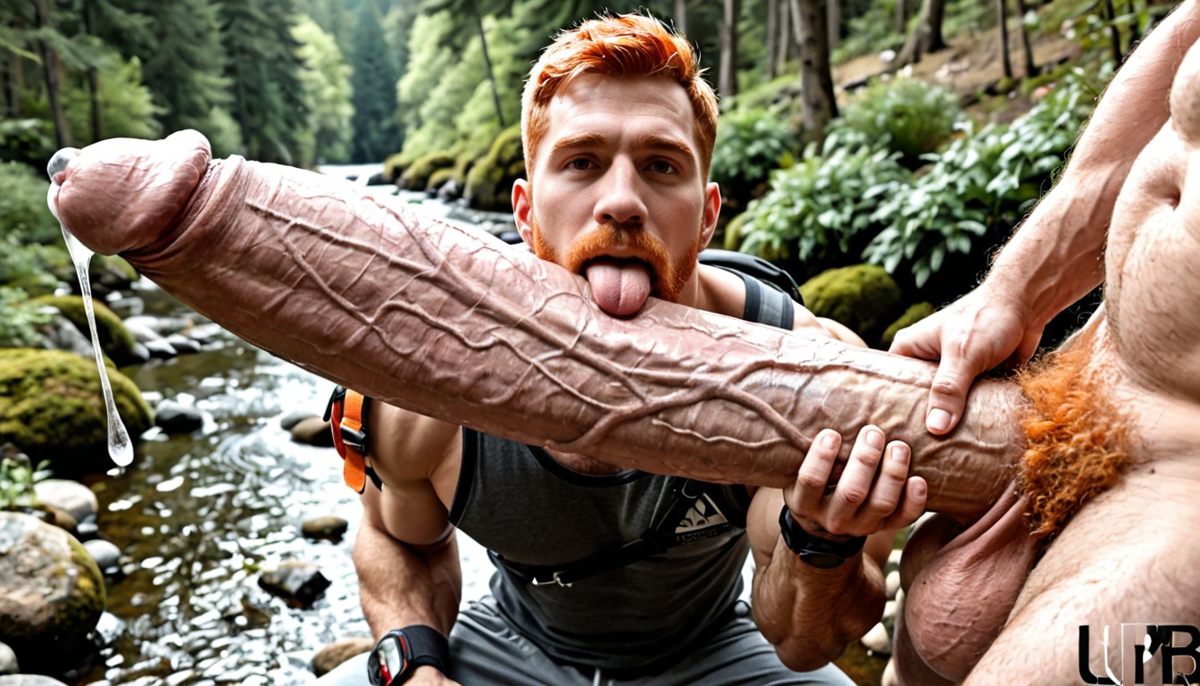 Cock Growth, Seated Sucker Looking Up, Growing Cock Porno IA Gay