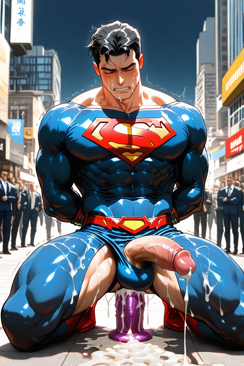 Gay, Superman Flaccid Phallus Leaking Cum, 尷尬 AI同性戀黃片