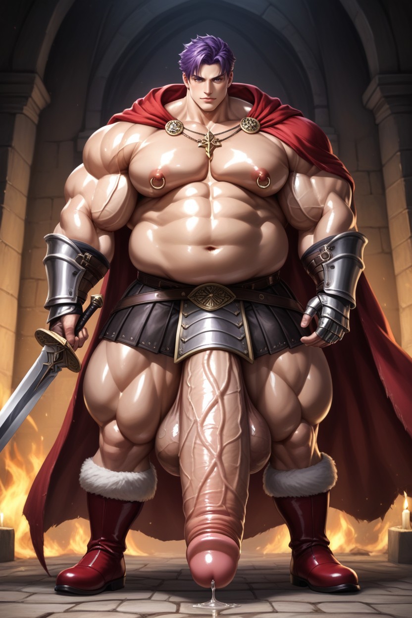 Flaccid Penis, Cap, Battle Pose Porno IA Gay