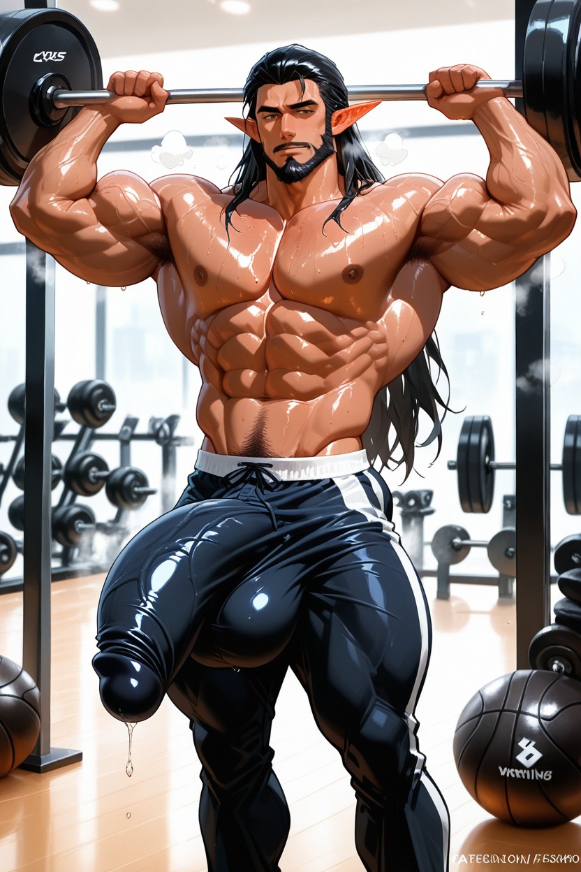 Massive Bulge, Huge Testicles, Gym AI Gay Porn