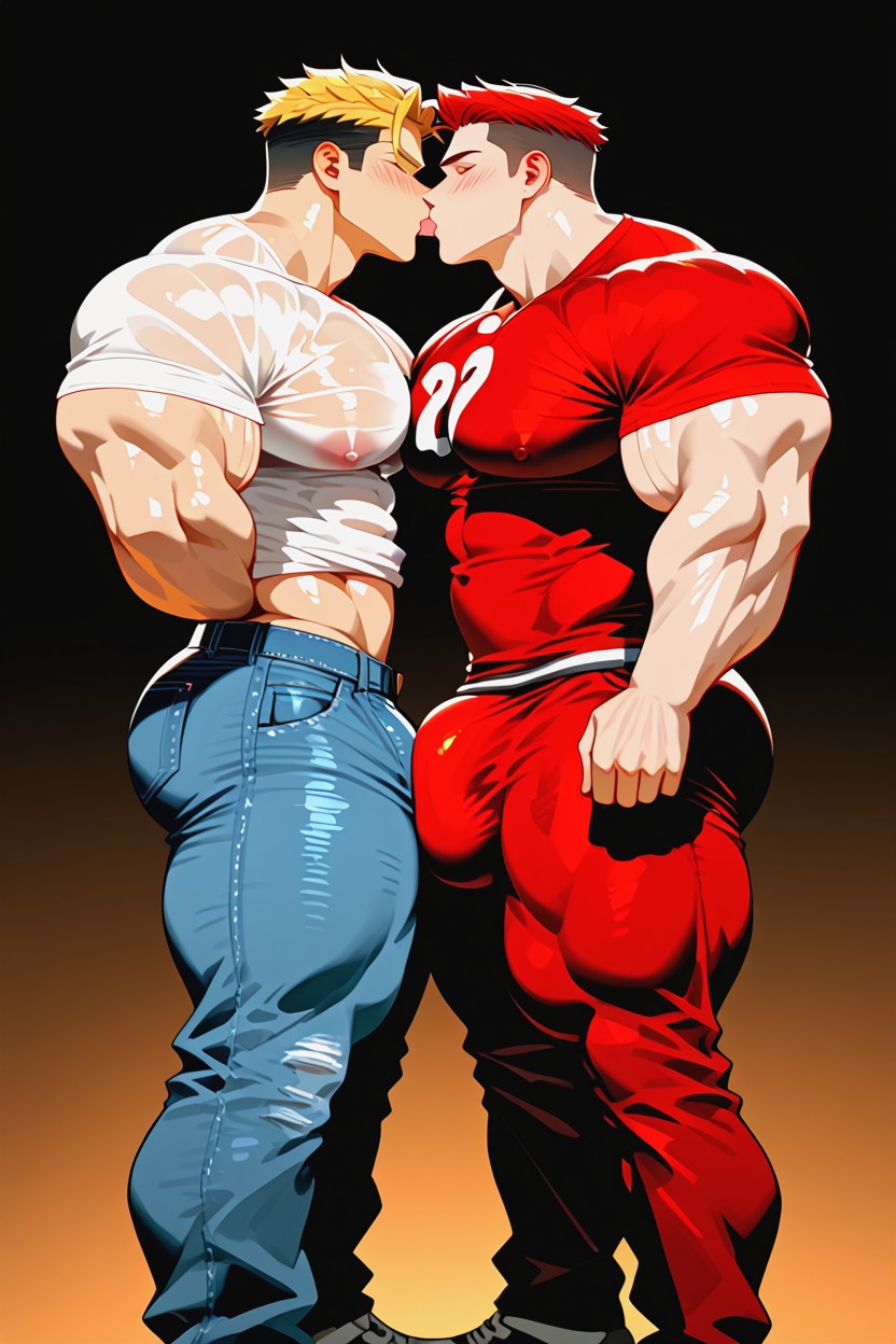 Big Muscles, Hyper-muscular, Enormous Bulging Chest And Arms Porno IA Gay