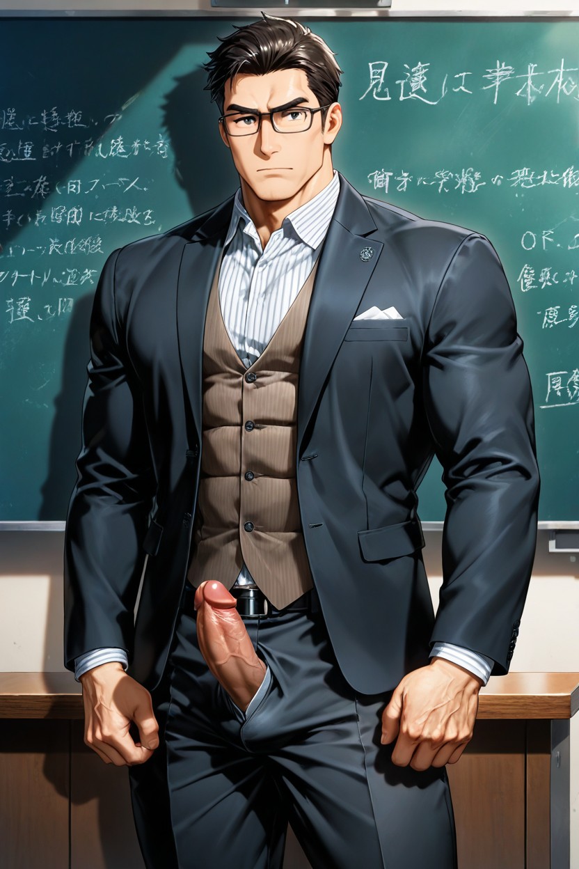 Front View, 오피스팬츠, No Beard 게이 AI 포르노