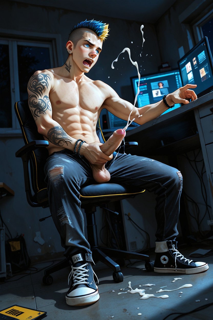 Body Tattoos, Moaning In Pleasure, Spiral Eyes Porno IA Gay