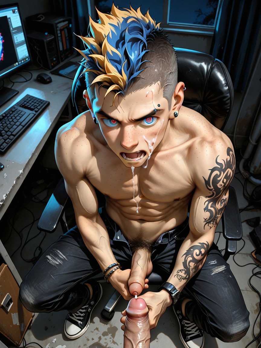 Pale Skin, Foreskin, Male Only Porno IA Gay