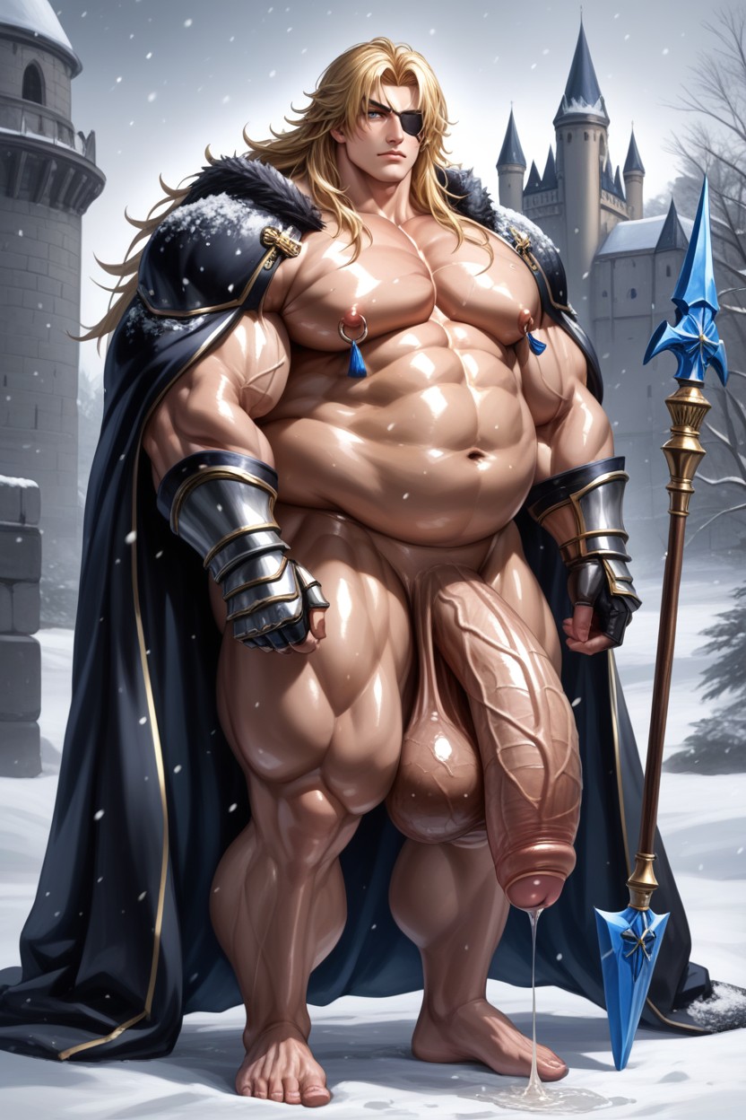 正常, Precum Pouring From Penis, Hyper Thick Muscular Bara Body AI同性戀黃片