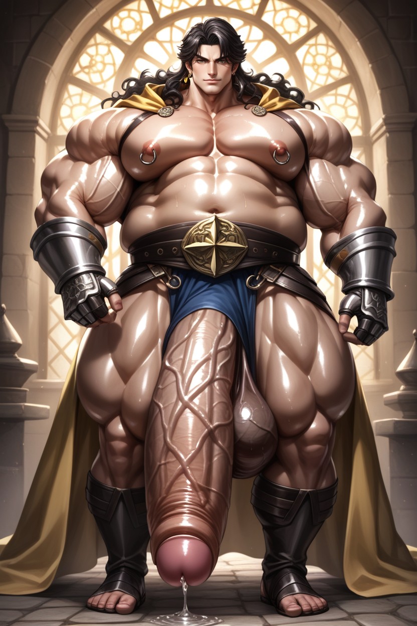 Glossy Anime Style, Pénis Hyper Long Et Impossible, Battle Stance Porno IA Gay