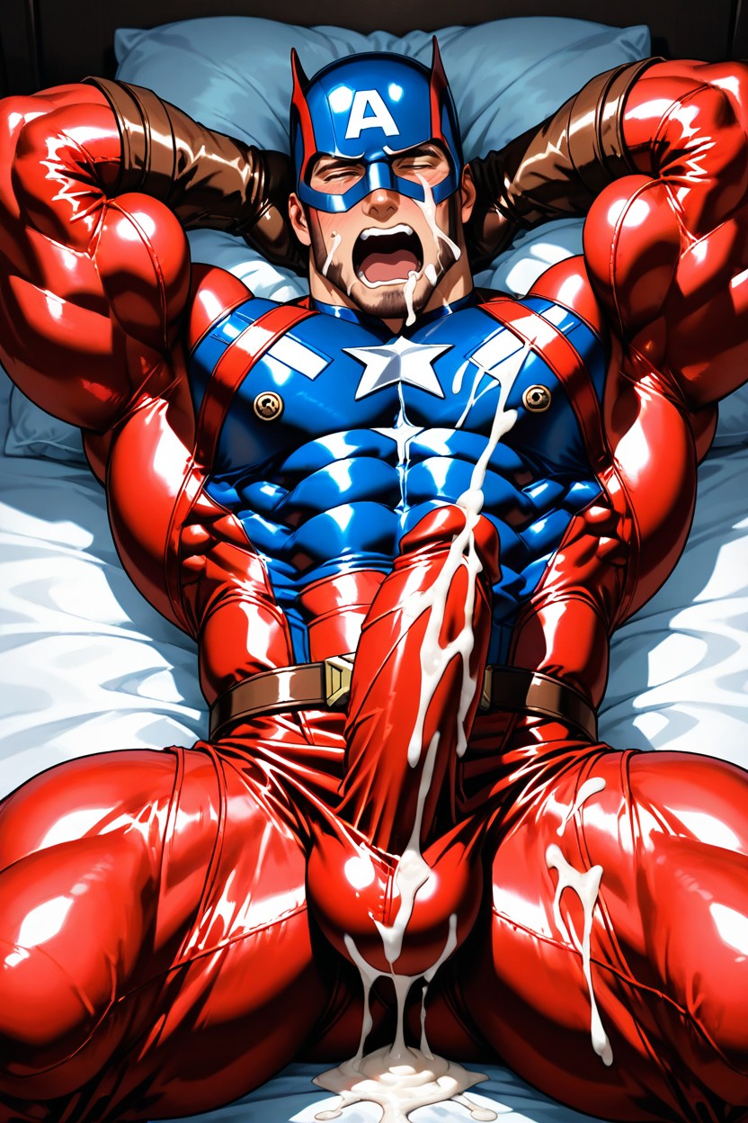 Jock, Wearing Captain America Helmet, High Detail AI同性戀黃片
