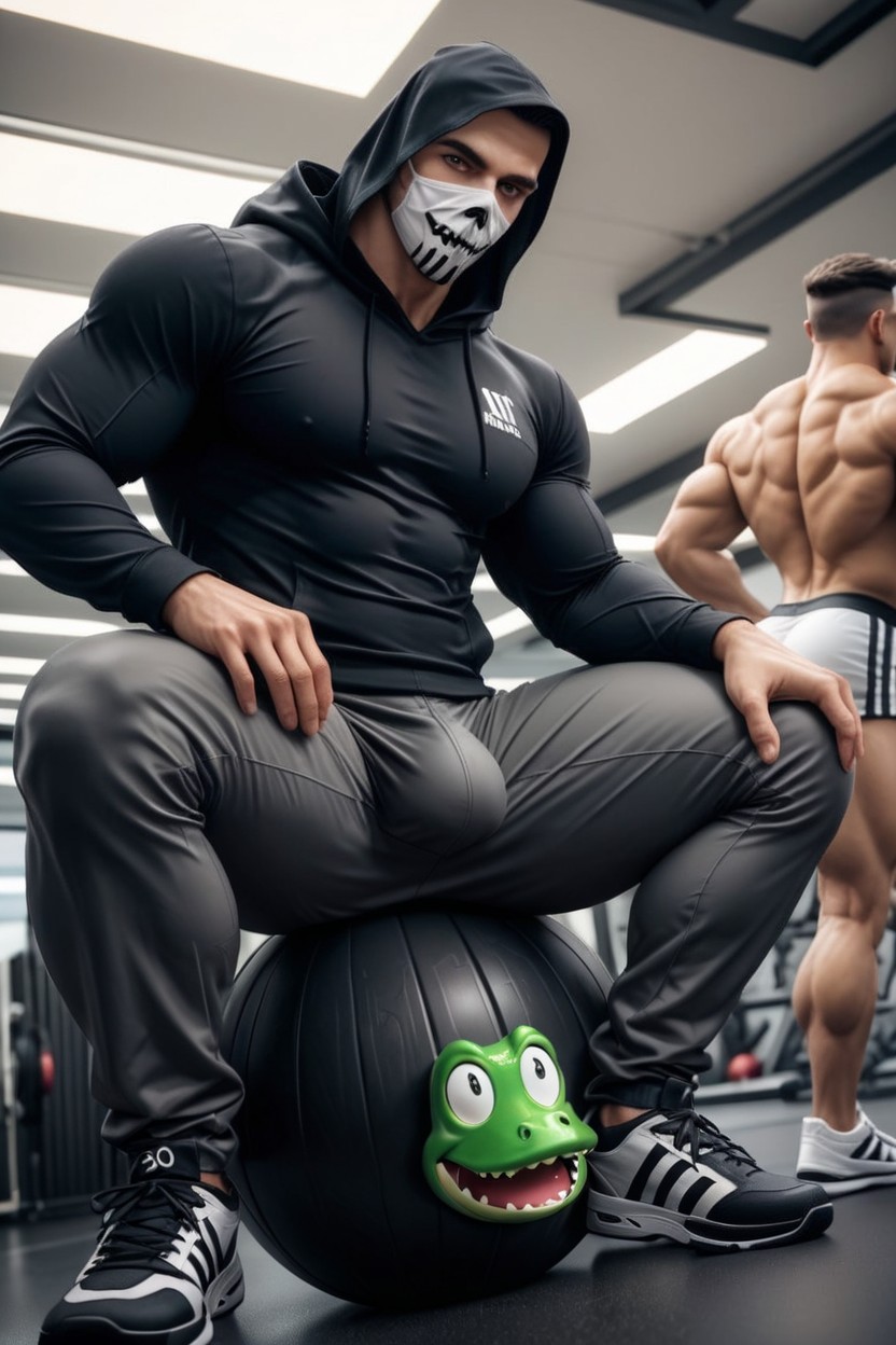 Sitting On A Big Black Gummy Ball Porno IA Gay