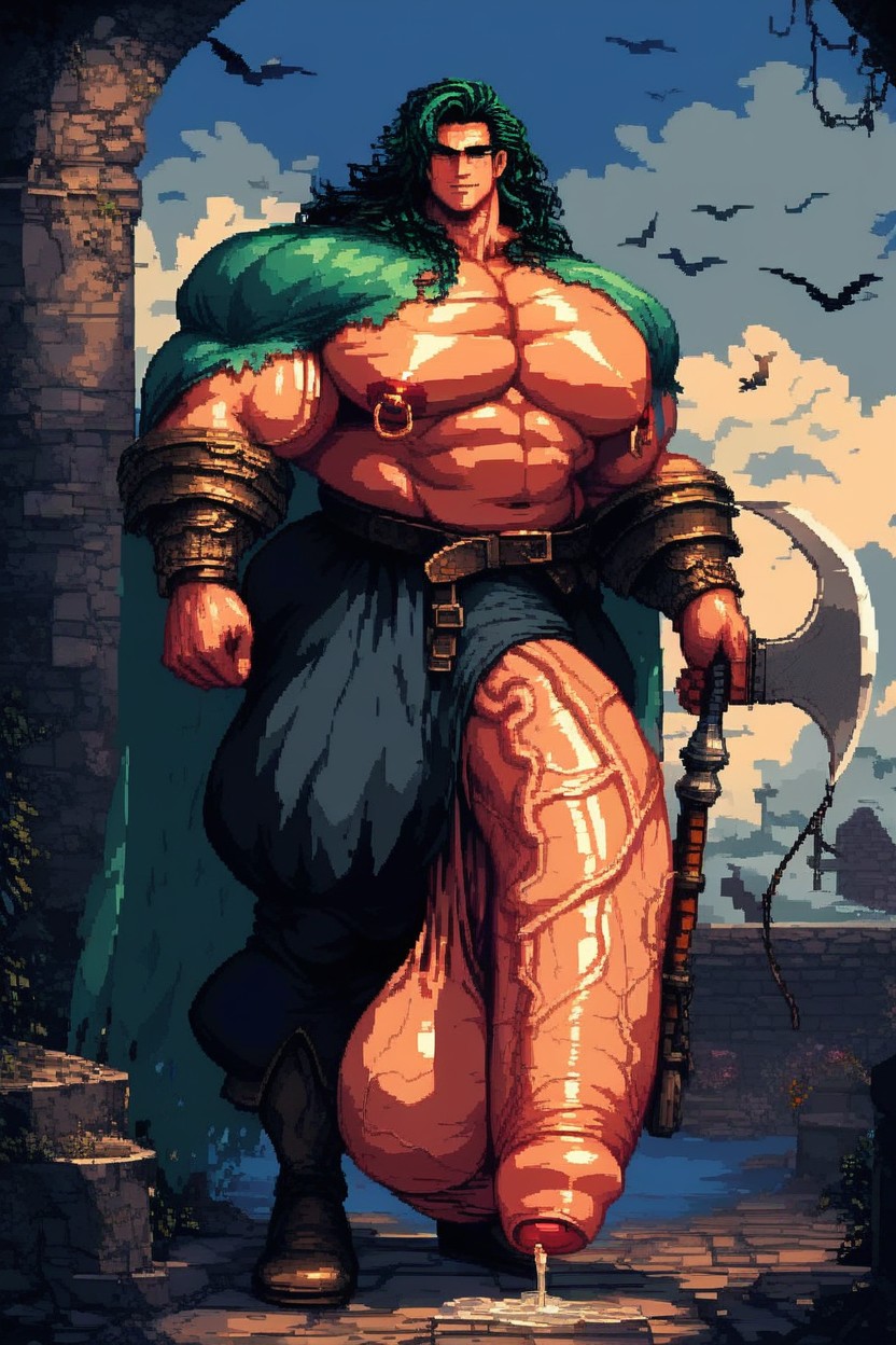 Gigantic Puffy Erect Nipples, Thick Thighs, Black Boots ゲイAIポルノ