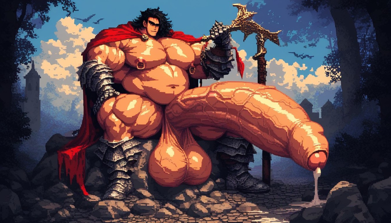 Wide Hips, Hyper Thick Bara Body, Gigantic Oversized Heavy Sagging Balls 게이 AI 포르노