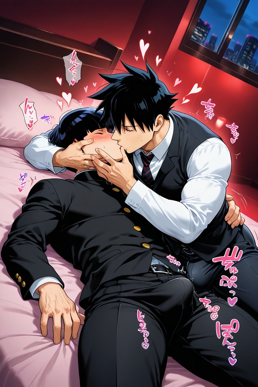Button Stretched, Allongé, Floating Hearts Porno IA Gay