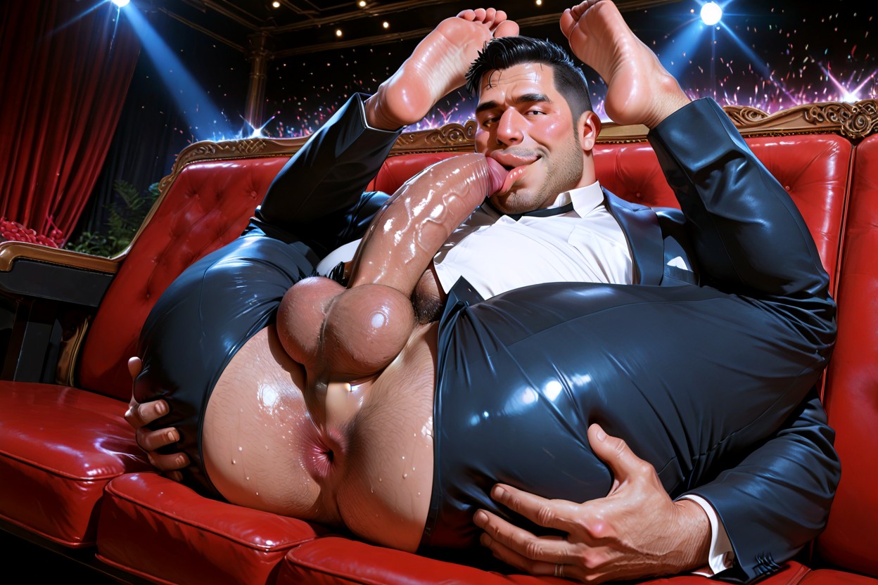 Sucking Own Long Gigantic Cock, High Resolution, Folded Porno IA Gay