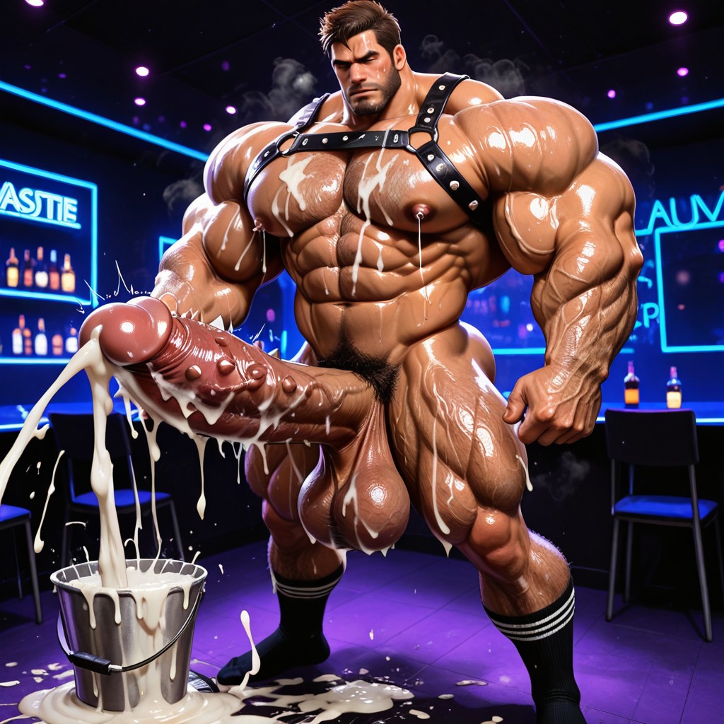 Cum On Abs, Huge Cumshot, Hyper Detailed Genitals Porno IA Gay