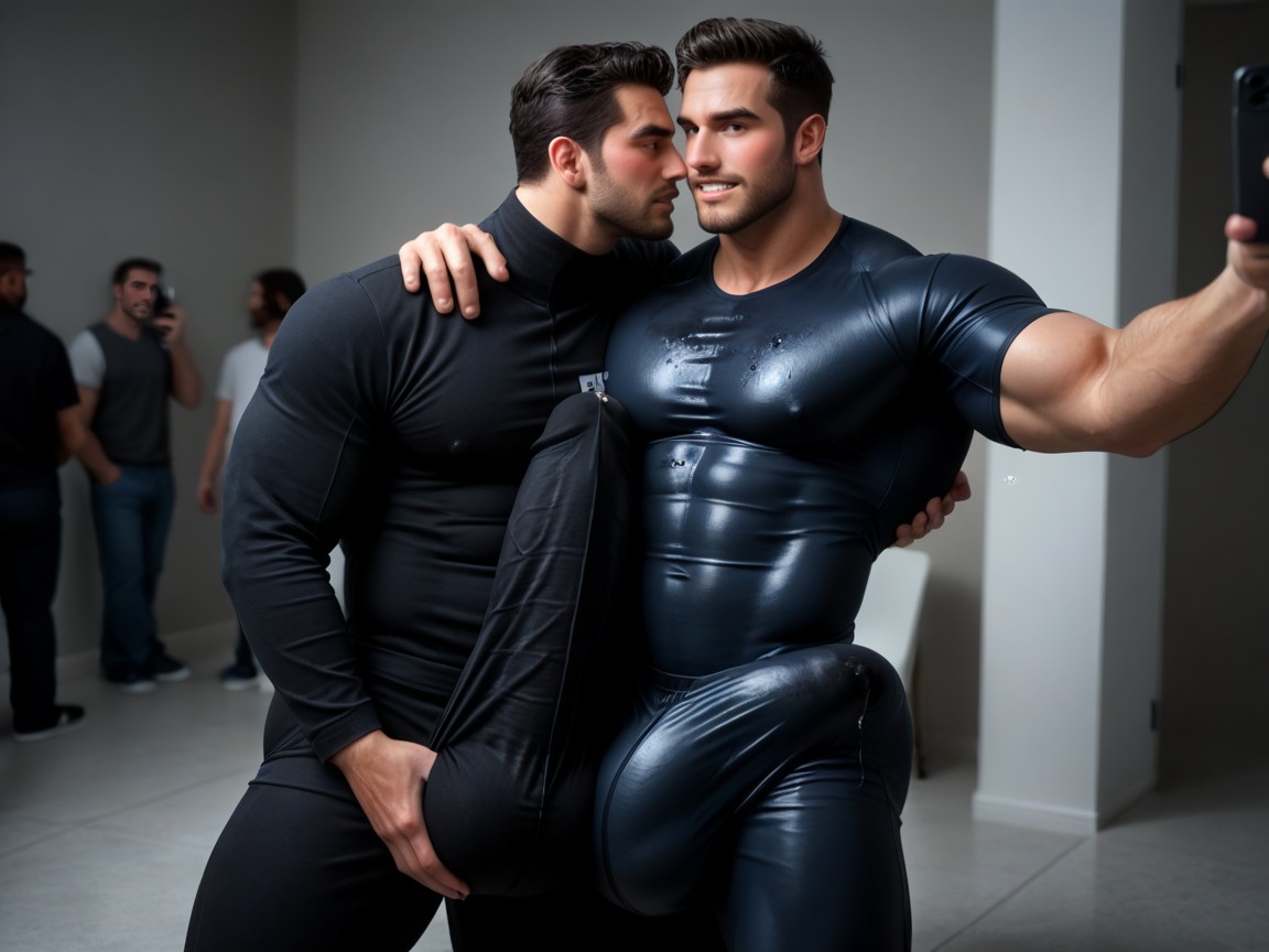 Selfie, Form Fitting Clothing, Gigantic Growing Cock Bulge Porno IA Gay