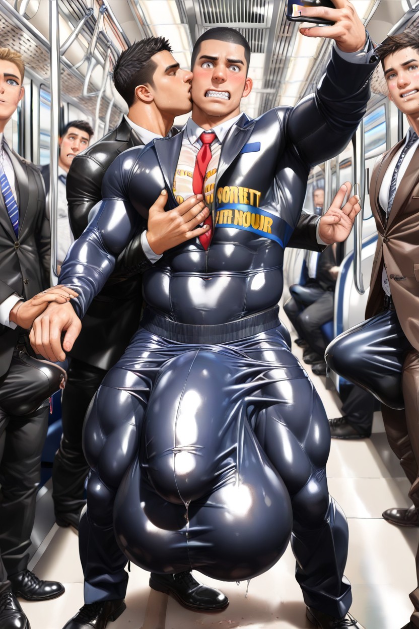Form Fitting Clothing, Correct Anatomy, Cock Bulge Bigger Than Entire Body AI同性戀黃片