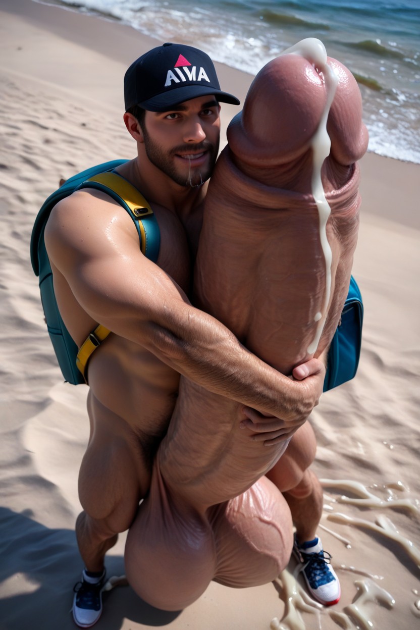 Close-up, Full Body Visible, Standing Hugging Cock ゲイAIポルノ