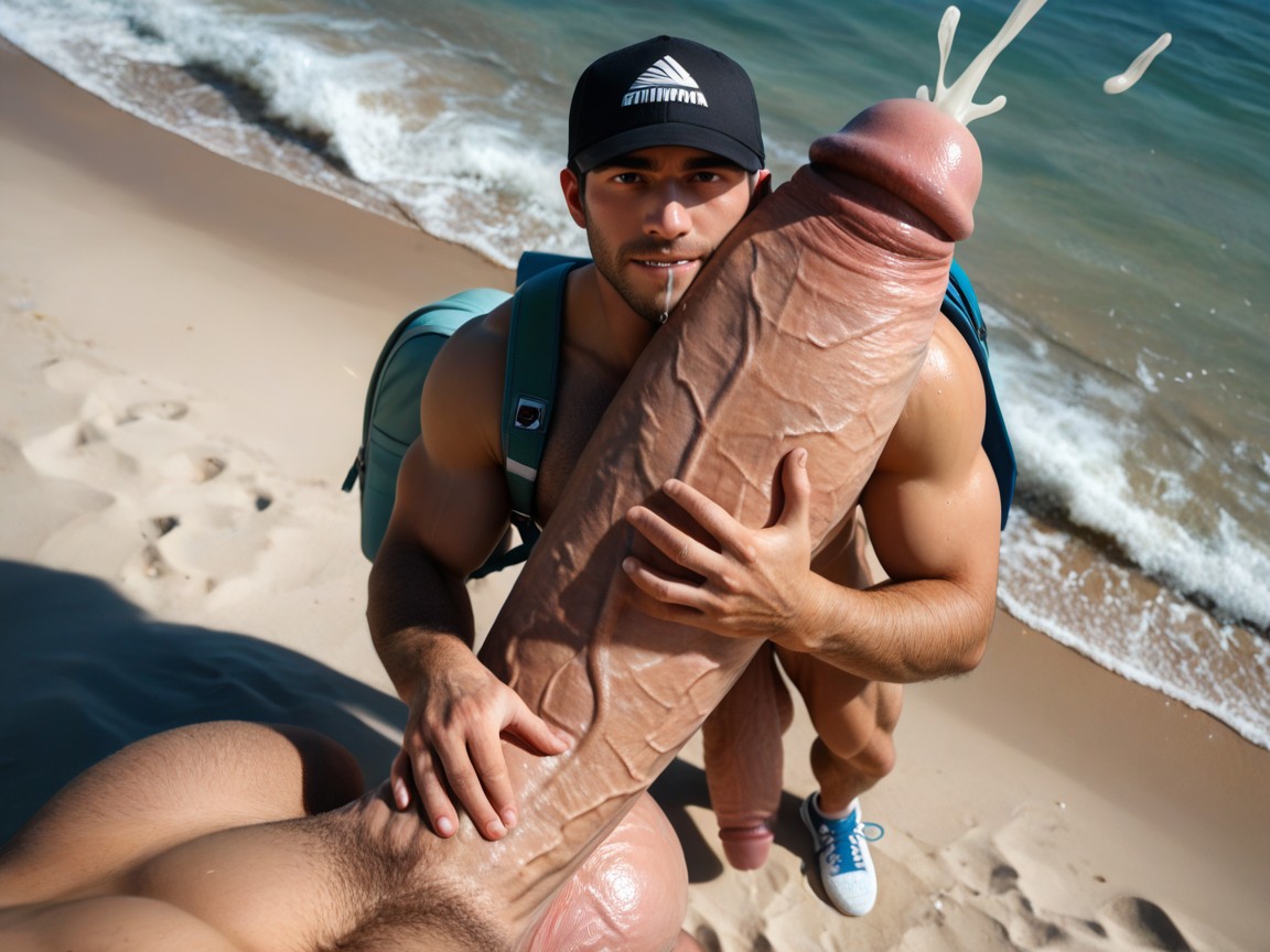 Focus On Absurdly Gigantic Fully Erect Uncut Penis, Male Only, Drooling Porno IA Gay